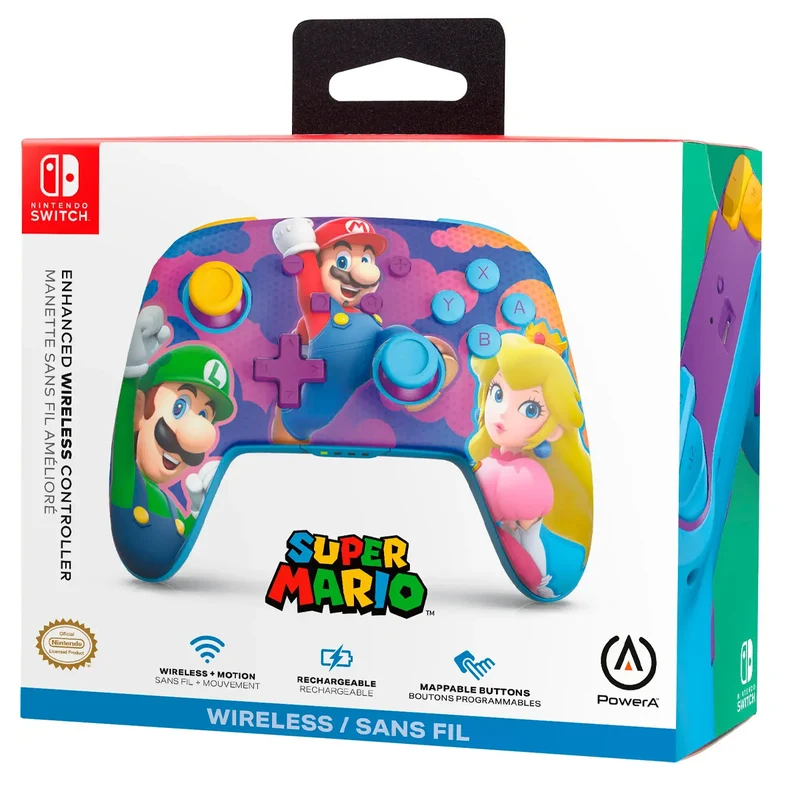PowerA Super Mario Enhanced Wireless Controller for Nintendo Switch (Color Splash Heroes) (NSGP0287-01)