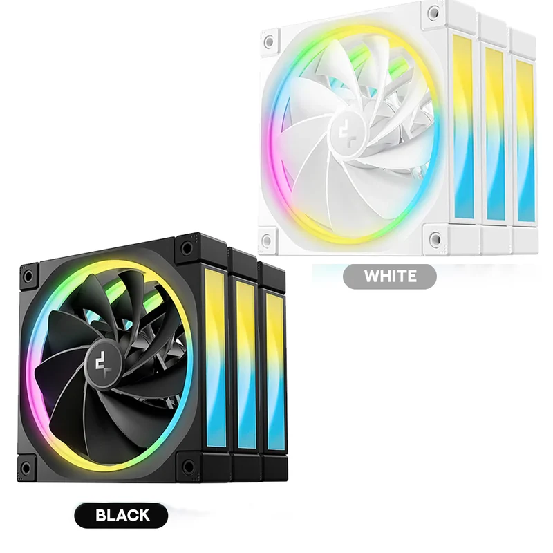 DeepCool FL12R 3-in-1 3x120mm Unique ARGB Fans (Black, White)