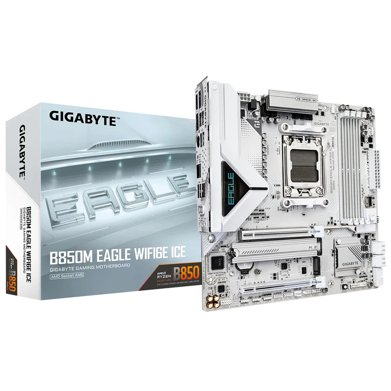 Gigabyte B850M Eagle WiFi 6E Ice DDR5 AMD Gaming Motherboard