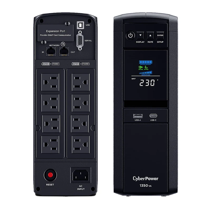 CyberPower PFC Sine Wave CP1350EPFCLCD NEMA 1350 VA 810 Watts Line-interactive UPS