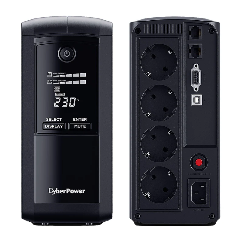 CyberPower Value Pro VP700ELCD 700 VA 390 Watts Line-interactive UPS