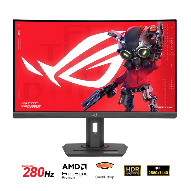 Asus ROG Strix XG27WCMS 27" QHD (2560x1440) 280Hz 1ms GTG Fast VA USB Type-C Curved Gaming Monitor
