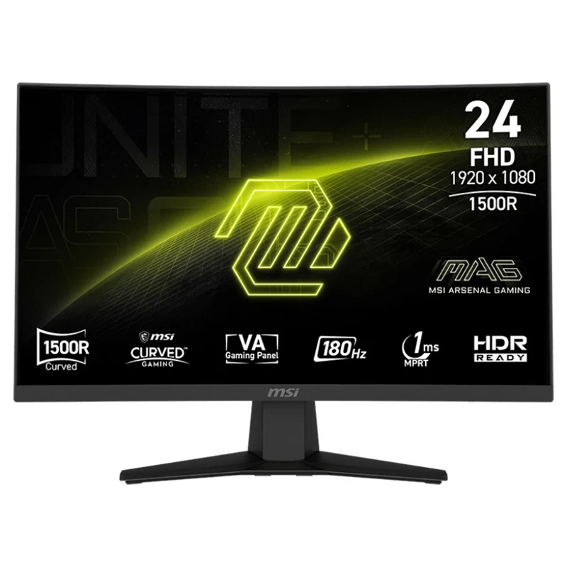 MSI MAG 244C 23.6" FHD (1920x1080) 180Hz 1ms MPRT VA Adaptive Sync Curved Gaming Monitor