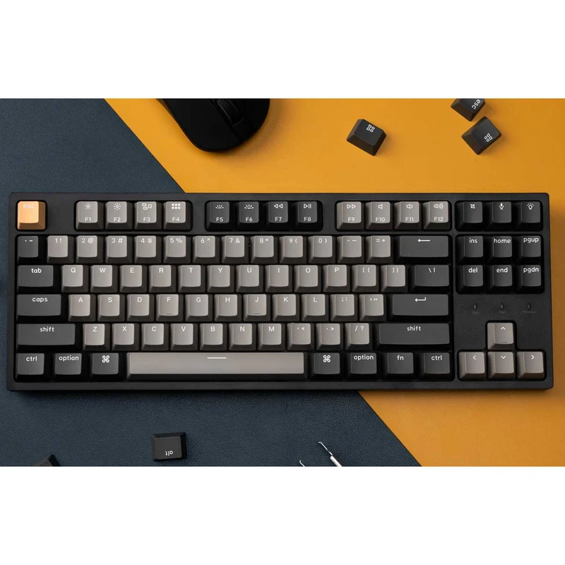 Keychron C1 Pro QMK/VIA RGB Backlight Hot-Swappable TKL Wired Mechanical Keyboard - Black (K Pro Red Switch) (C1P-M1)