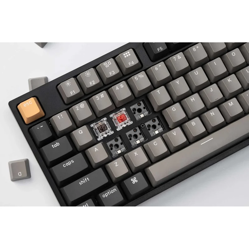 Keychron C1 Pro QMK/VIA RGB Backlight Hot-Swappable TKL Wired Mechanical Keyboard - Black (K Pro Red Switch) (C1P-M1)