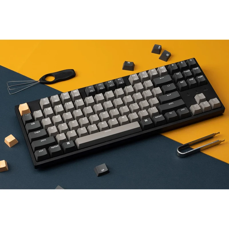 Keychron C1 Pro QMK/VIA RGB Backlight Hot-Swappable TKL Wired Mechanical Keyboard - Black (K Pro Red Switch) (C1P-M1)