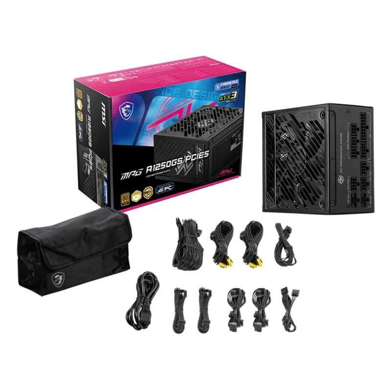 MSI MPG A1250GS PCIe5 1250W 80+ Gold Full Modular Power Supply