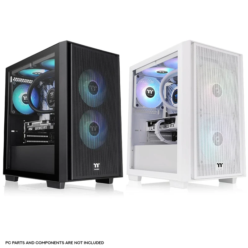 Thermaltake Versa H16 TG ARGB Micro Tower PC Case (Black, Snow)
