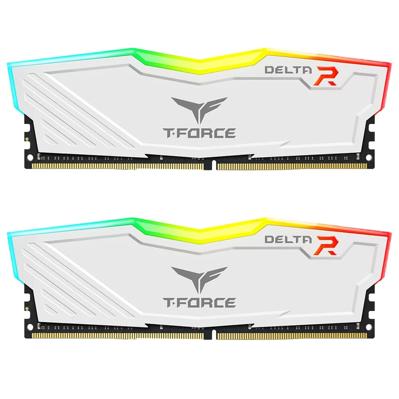 TeamGroup T-Force Delta RGB DDR4 32GB (2x16GB) 3600MHz CL18-22-22-42 1.35V Gaming Desktop Memory (White) (TF4D432G3600HC18JDC01)