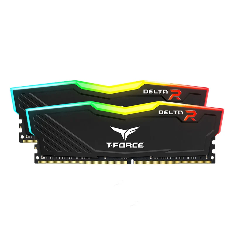 TeamGroup T-Force Delta RGB DDR4 16GB (2X8GB) 3200MHz CL16-18-18-38 1.35V Gaming Desktop Memory (Black, White) (TF3D416G3200HC16CDC01, TF4D416G3200HC16CDC01)