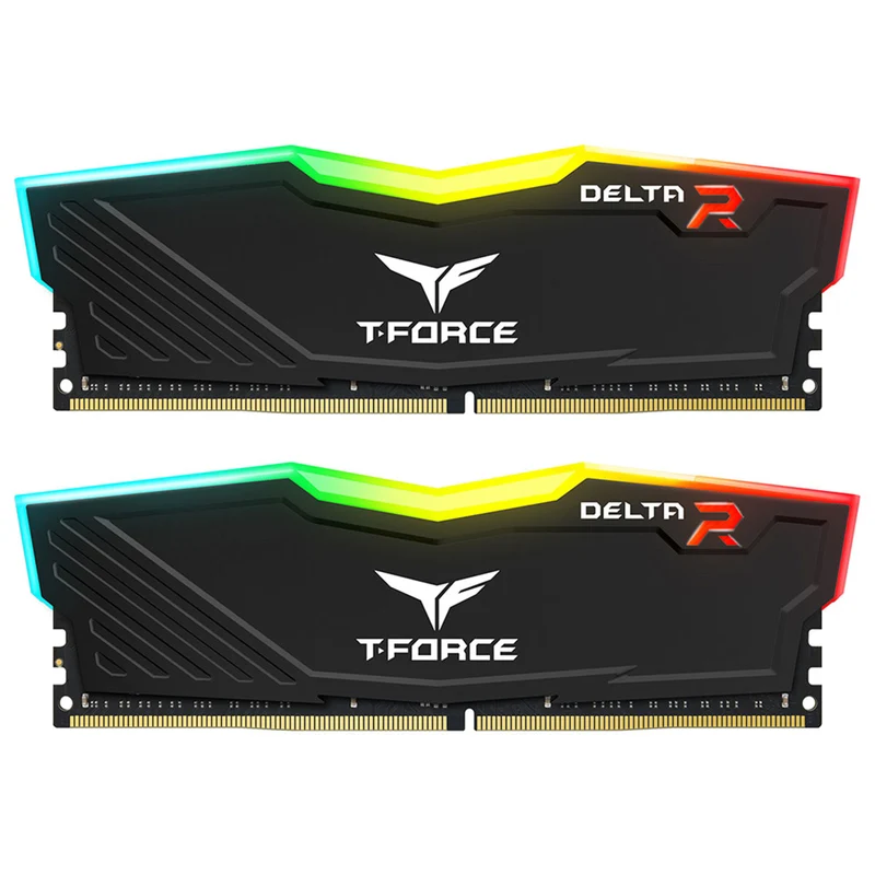 TeamGroup T-Force Delta RGB DDR4 16GB (2X8GB) 3200MHz CL16-18-18-38 1.35V Gaming Desktop Memory (Black, White) (TF3D416G3200HC16CDC01, TF4D416G3200HC16CDC01)