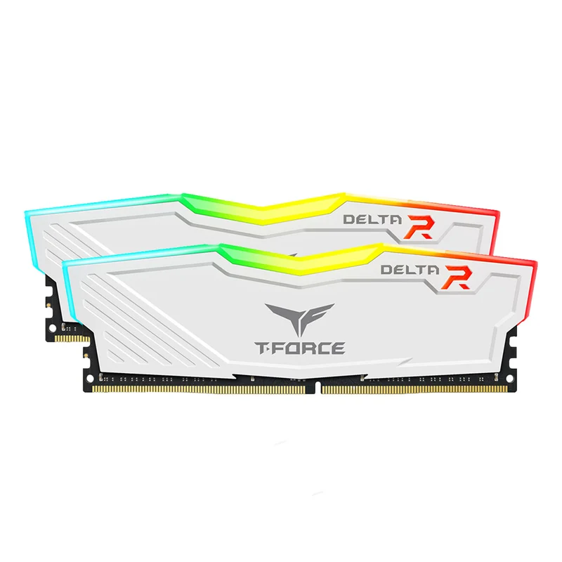 TeamGroup T-Force Delta RGB DDR4 16GB (2X8GB) 3200MHz CL16-18-18-38 1.35V Gaming Desktop Memory (Black, White) (TF3D416G3200HC16CDC01, TF4D416G3200HC16CDC01)