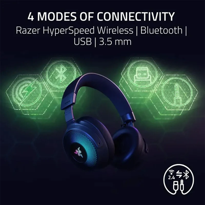 Razer Kraken V4 Pro Wireless Gaming Headset with OLED Control Hub (PC/ Mac/ Playstation/ Nintendo Switch/ Steam Deck/ Smartphone)