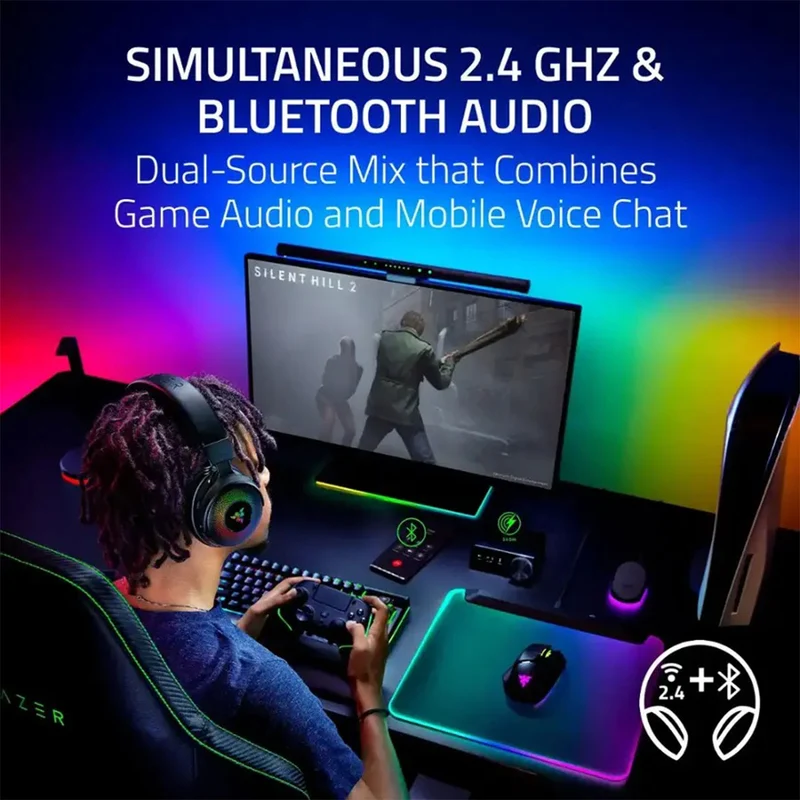 Razer Kraken V4 Pro Wireless Gaming Headset with OLED Control Hub (PC/ Mac/ Playstation/ Nintendo Switch/ Steam Deck/ Smartphone)
