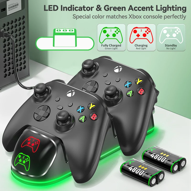 OIVO Controller Charging Station for XboxOne / Xbox Series S/X / Elite Controller (Black) (IV-BX313)