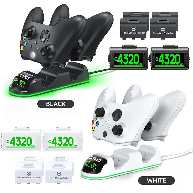 OIVO Controller Charging Station for XboxOne / Xbox Series S/X (Black, White)