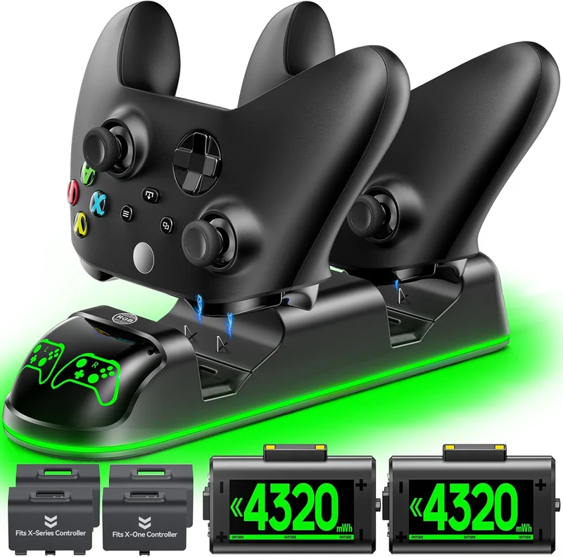 OIVO Controller Charging Station for XboxOne / Xbox Series S/X (Black, White)