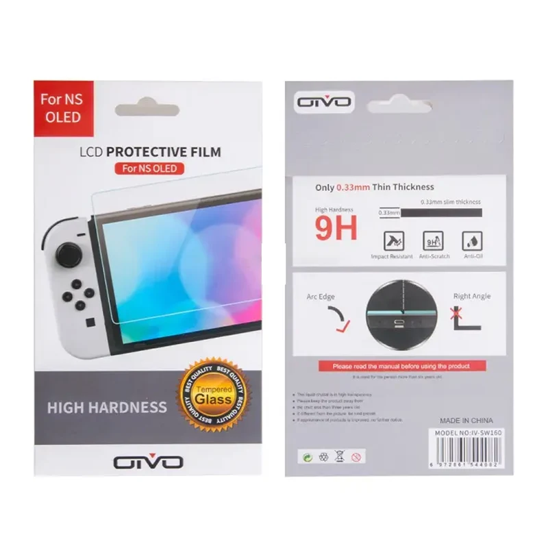 OIVO LCD Protective Film Tempered Glass 0.33mm 9H Super Hardness for Nintendo Switch OLED (IV-SW161)