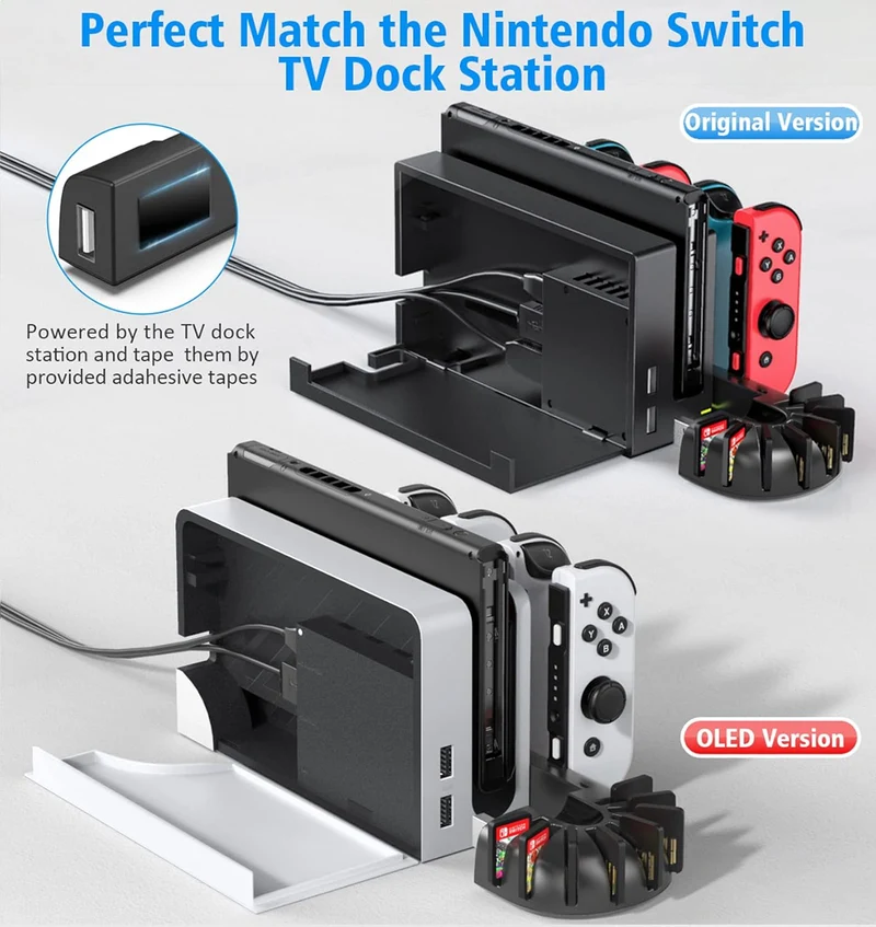 KDD Controller Charging Station for Nintendo Switch (Black) (KDD-001)