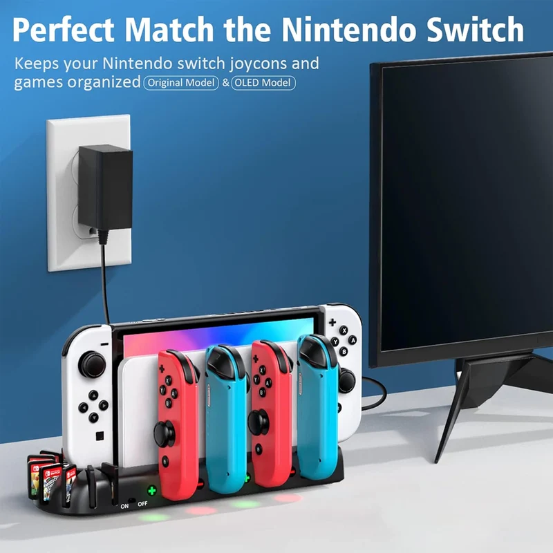 KDD Controller Charging Station for Nintendo Switch (Black) (KDD-001)