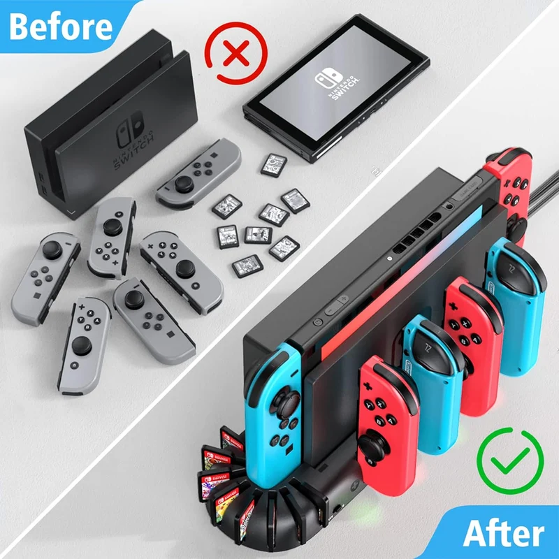 KDD Controller Charging Station for Nintendo Switch (Black) (KDD-001)