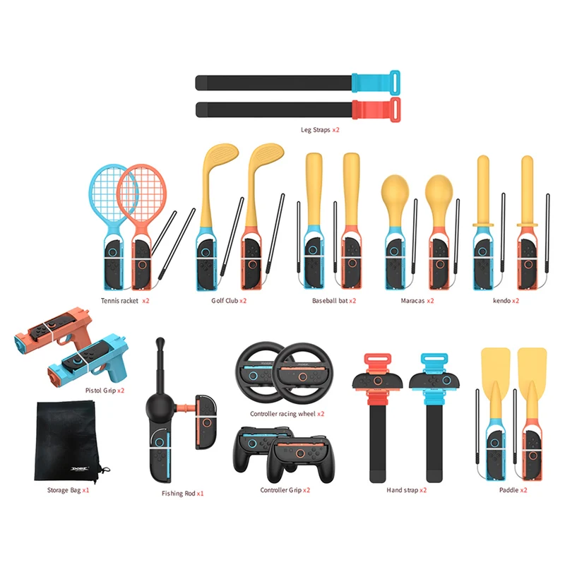 Dobe Motion Gaming Ultimate Bundle 24-in-1 Accessory for Nintendo Switch 2 / Nintendo Switch / Nintendo Switch OLED TNS-5113