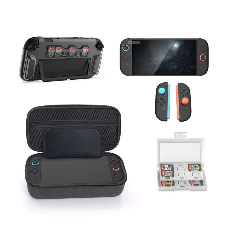 Dobe 10 Piece Storage & Protection Kit for Nintendo Switch 2 (Dark Grey) TNS-5112