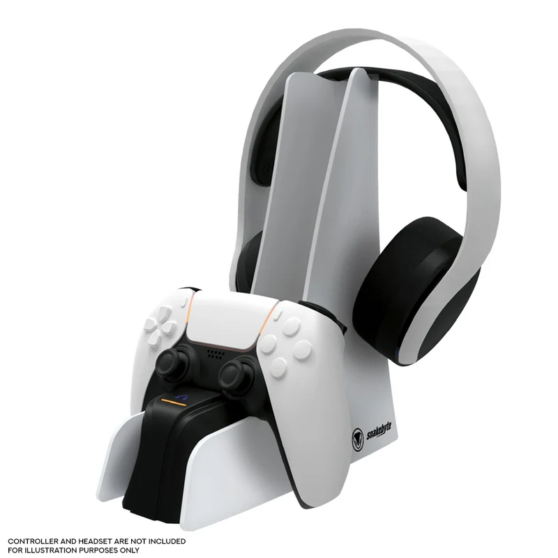 Snakebyte Combo Charge 5 2-in-1 Charging Station for PS5 (Black, White)