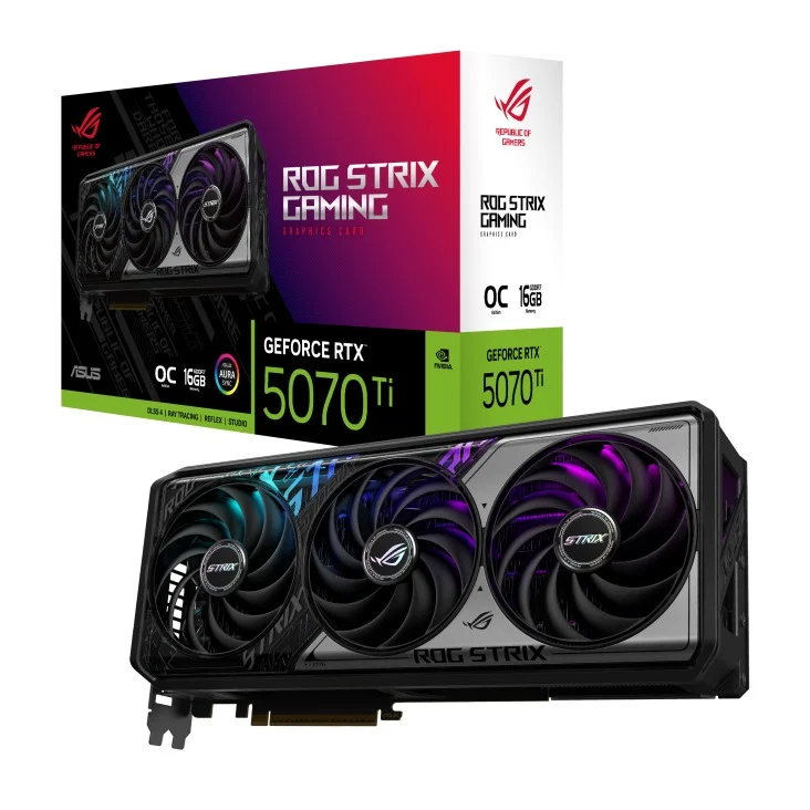 Asus ROG Strix GeForce RTX 5070 Ti OC 16GB GDDR7 Gaming Graphics Card