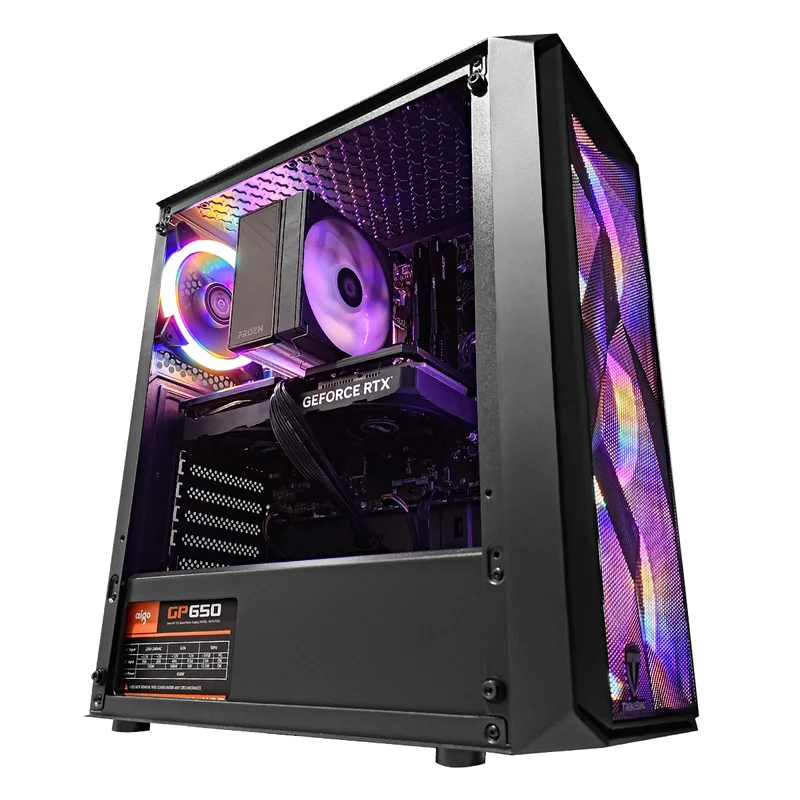 Alpha Megatron Black Desktop Gaming PC | Intel i5 12400F | 16GB RAM | 500GB SSD | RTX 4060 | Windows 11 Pro