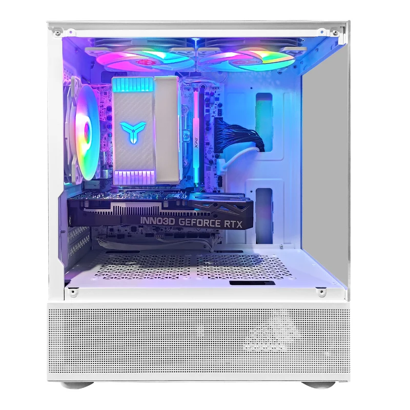 Alpha Reyna White Desktop Gaming PC | Intel i5 12400F | 16GB RAM | 512GB SSD | w/ WiFi + Bluetooth | GeForce RTX 3050 | Windows 11 Pro