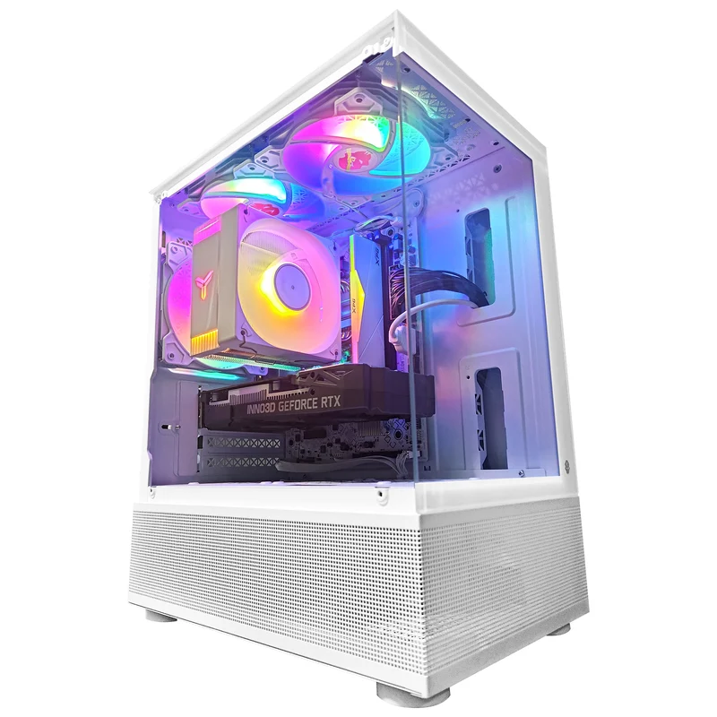 Alpha Reyna White Desktop Gaming PC | Intel i5 12400F | 16GB RAM | 512GB SSD | w/ WiFi + Bluetooth | GeForce RTX 3050 | Windows 11 Pro