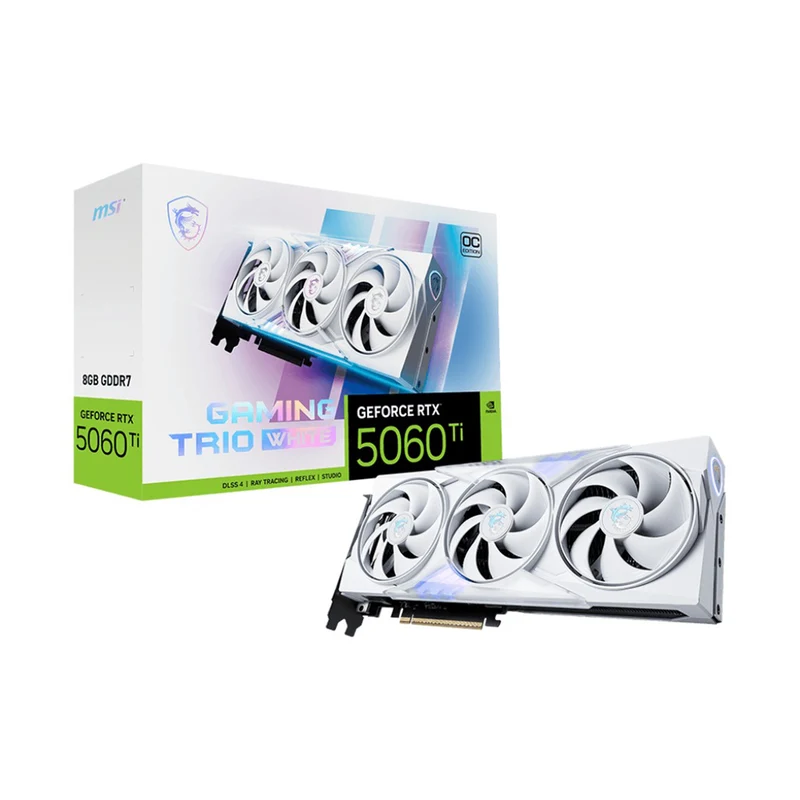 MSI GeForce RTX 5060 Ti 8GB GDDR7 Gaming Trio OC Graphics Card (White)