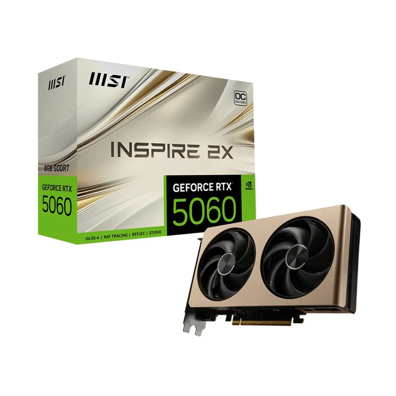 MSI GeForce RTX 5060 8GB GDDR7 Inspire 2X OC Graphics Card