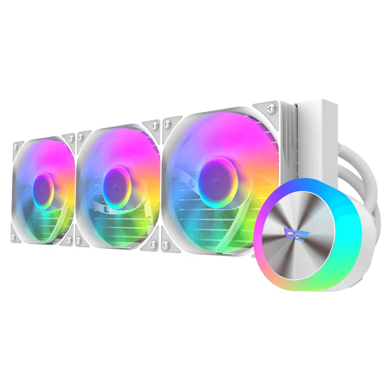 DarkFlash AquaGlow DG360 ARGB AIO 360mm Liquid CPU Cooler (Black, White)