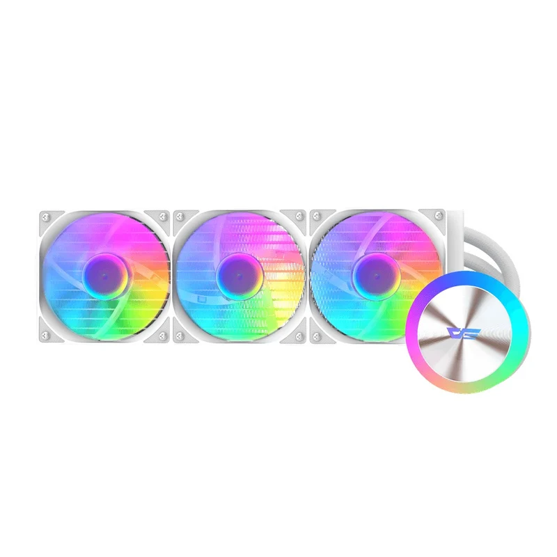 DarkFlash AquaGlow DG360 ARGB AIO 360mm Liquid CPU Cooler (Black, White)
