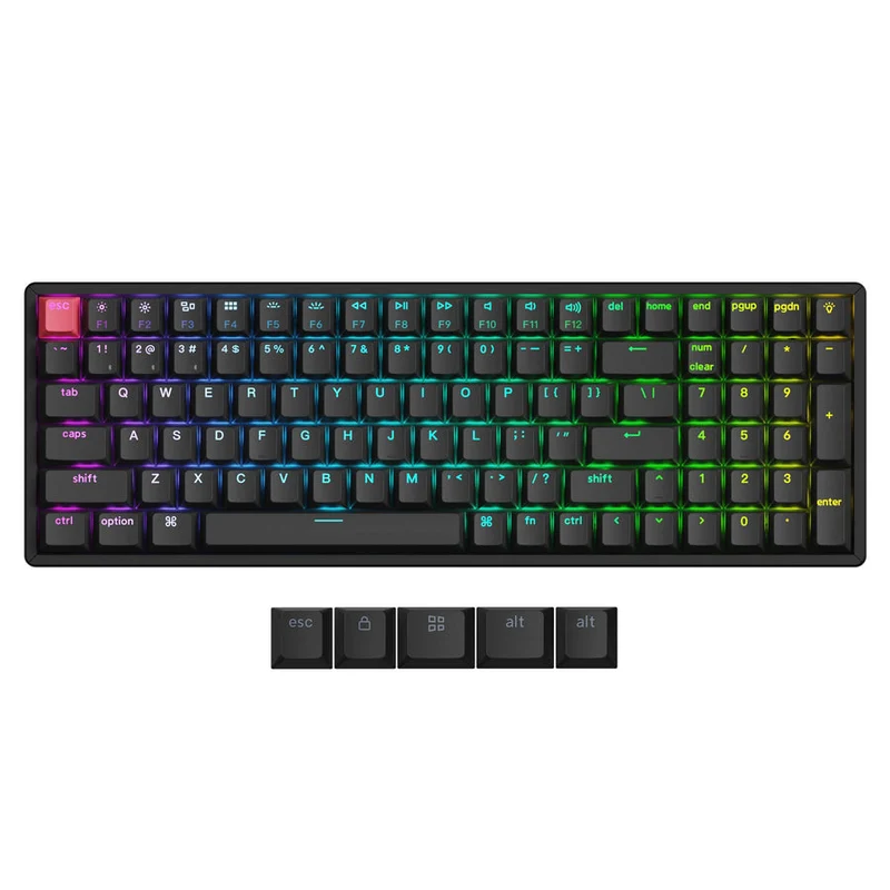 Keychron K4 QMK Fully Assembled Hot-Swappable RGB Backlight 96% Wireless Mechanical Keyboard Version 3 - Black