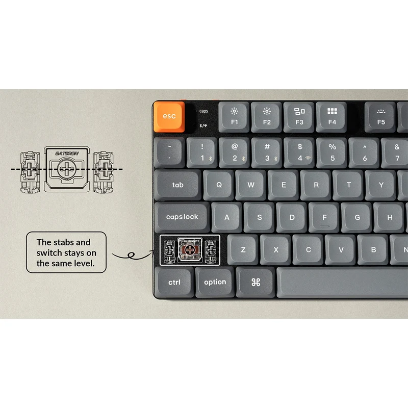 Keychron K13 Max QMK/VIA RGB Backlight Hot-Swappable Wireless Custom Mechanical Keyboard Low Profile Gateron Mechanical Switch