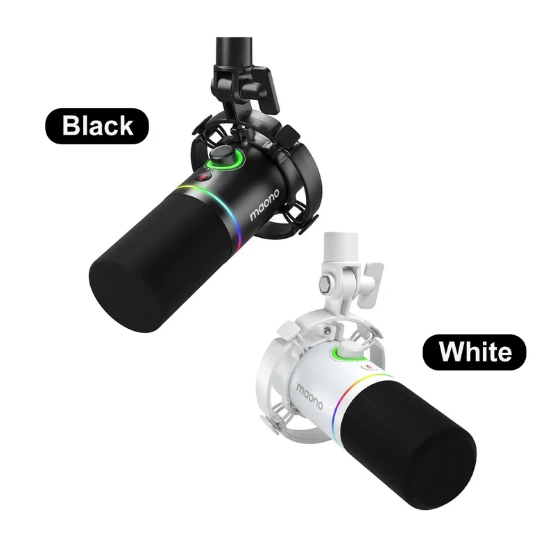 Maono PD200X USB/XLR Podcast Dynamic Microphone (Black, White)