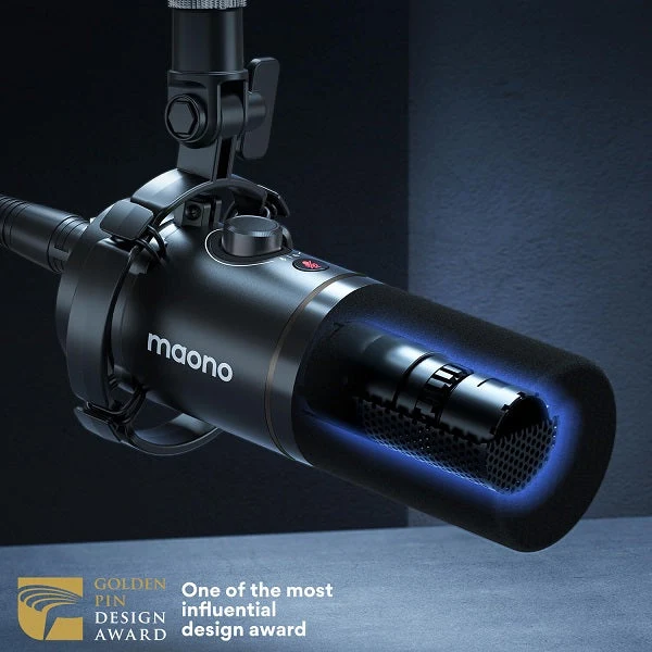 Maono PD200X USB/XLR Podcast Dynamic Microphone (Black, White)