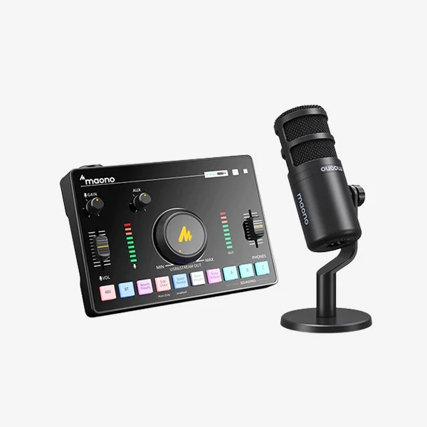 Maonocaster AMC2 Neo One-Stop Streaming Audio Mixer & Sound Card (Black, White)