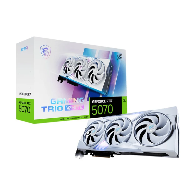 MSI Geforce RTX 5070 12GB GDDR7 Gaming Trio OC Graphics Card White