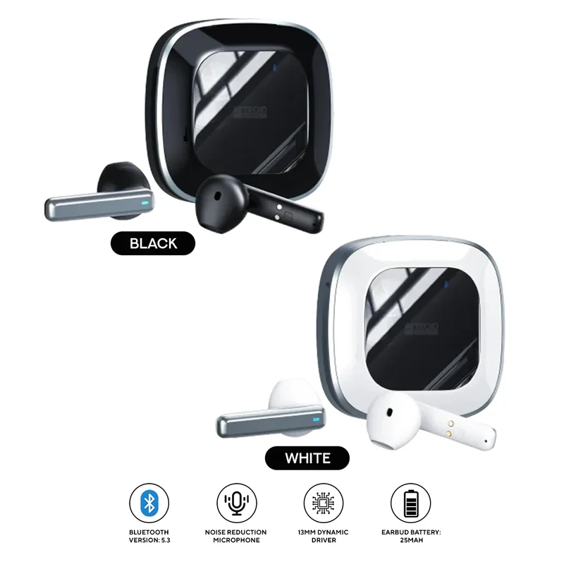 Retroid Pocket H1 Bluetooth Earbuds (Black, White)