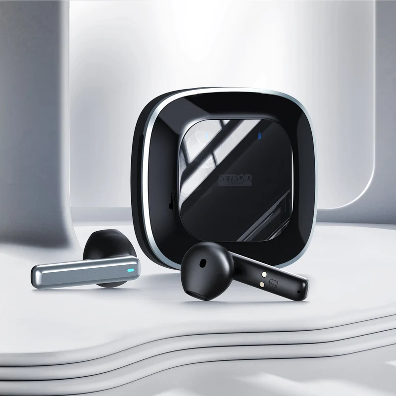 Retroid Pocket H1 Bluetooth Earbuds (Black, White)