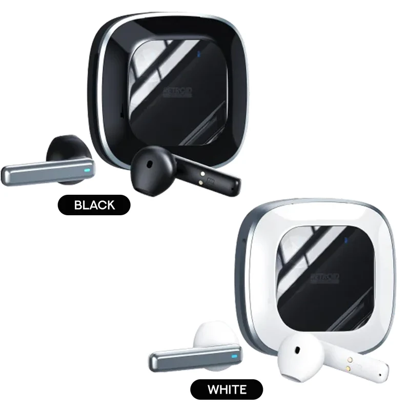 Retroid Pocket H1 Bluetooth Earbuds (Black, White)