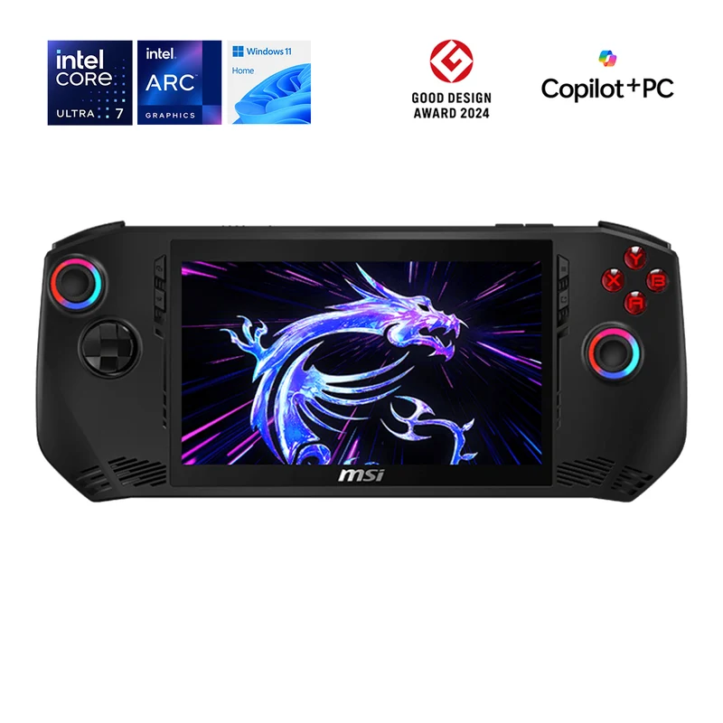 MSI Claw 7 AI+ A2VM-027PH Handheld Gaming Console (Black) | 7" FHD (1920x1080) 120Hz Touch | Intel Core Ultra 7 258V | 32GB RAM | 512GB SSD | Intel Arc 140V | Windows 11 Home