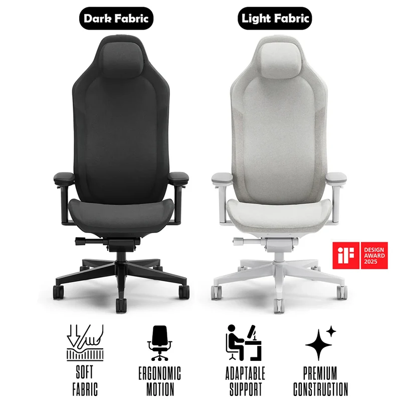 Fractal Design Refine Ergonomic Gaming Chair (Dark Fabric, Light Fabric)