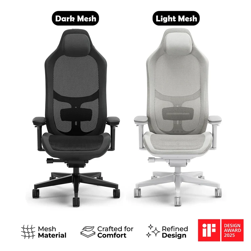 Fractal Design Refine Ergonomic Gaming Chair (Dark Mesh, Light Mesh)