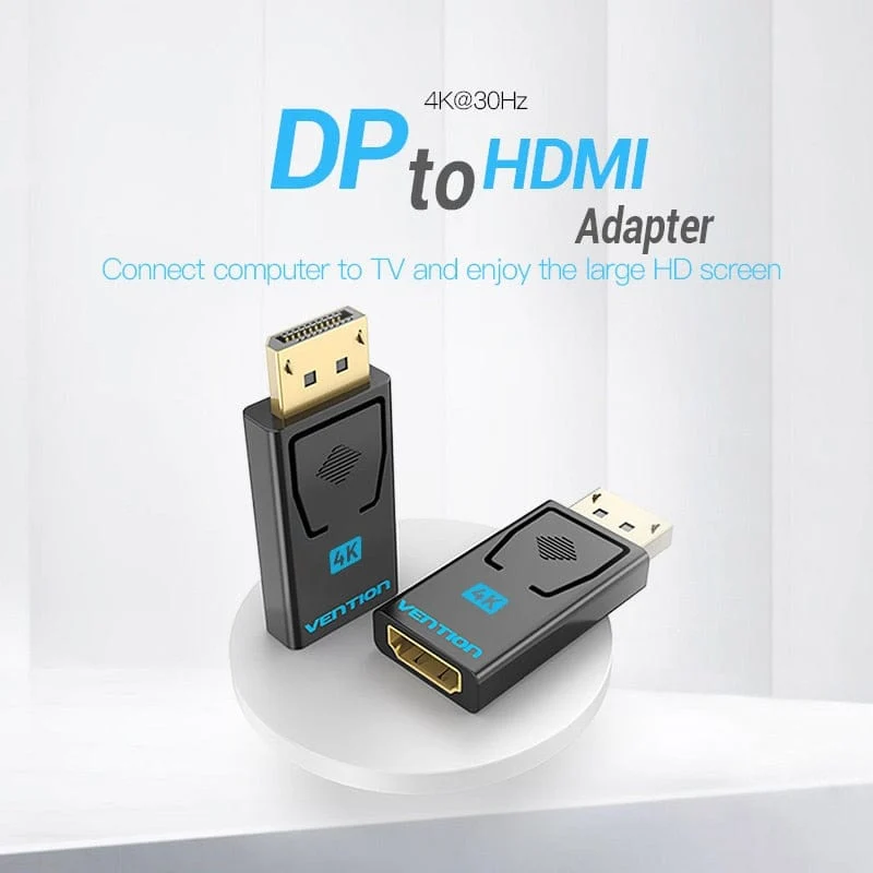 Vention DisplayPort Male to HDMI Female 4K Adapter (Black) (HBPB0)