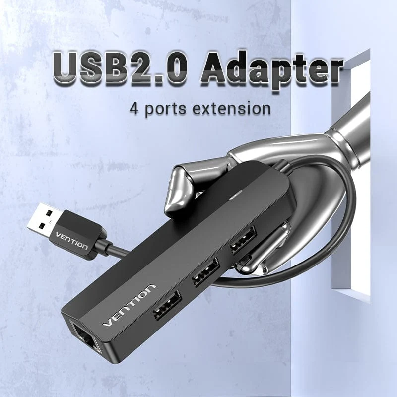 Vention USB 2.0 Ethernet Adapter - USB-A + RJ45 - 0.15M (CEGBB)